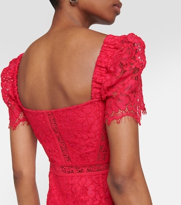 Lace crêpe midi dress | Self-Portrait