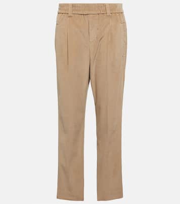 Pantaloni a vita media in velluto a coste | Brunello Cucinelli
