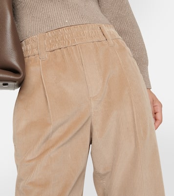 Pantaloni a vita media in velluto a coste | Brunello Cucinelli