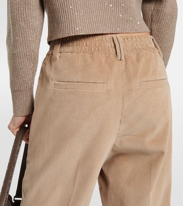 Pantaloni a vita media in velluto a coste | Brunello Cucinelli