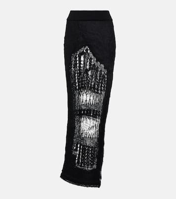 Distressed mohair-blend maxi skirt | Rick Owens
