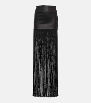 Jupe longue Shanghai en cuir | Stouls