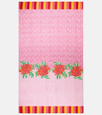 Camelia Magenta muslin beach towel | Lisa Corti