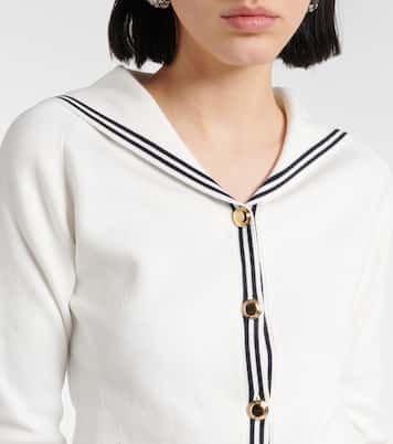 Cardigan in misto cotone a righe | Miu Miu
