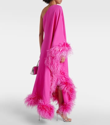 Cady Couture feather-trimmed silk gown | Valentino