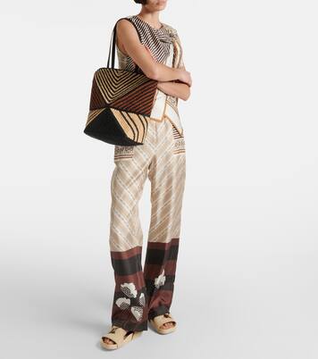 Cabas Paula’s Ibiza Puzzle Fold Medium en raphia | Loewe
