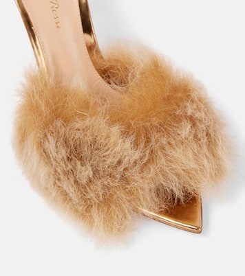 Mules Pointy en cuir et shearling | Gianvito Rossi