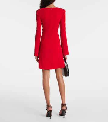 Floral-appliqué draped cady minidress | Roland Mouret