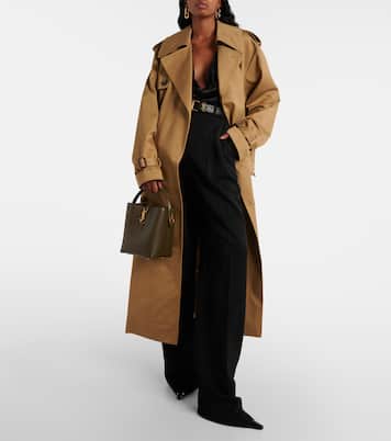Pantaloni in lana a gamba larga | Saint Laurent