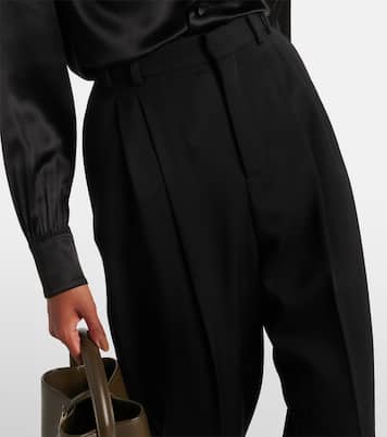Pantaloni in lana a gamba larga | Saint Laurent