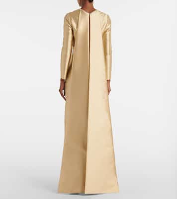Robe longue Rosamund en satin à ornements | Markarian