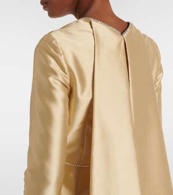 Robe longue Rosamund en satin à ornements | Markarian