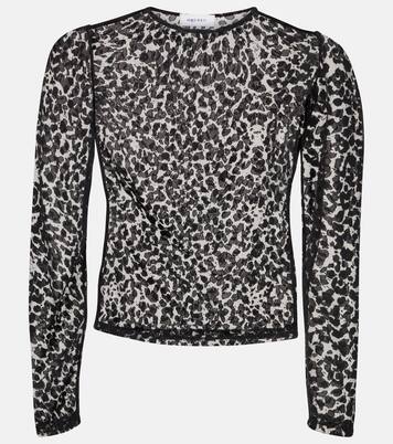 Leopard-print mesh top in black - Alexander Mc Queen | Mytheresa