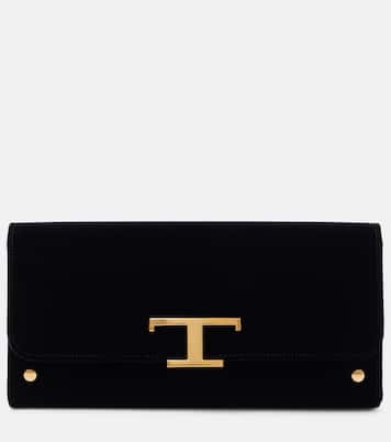 Portafoglio T Timeless Small in velluto con tracolla | Tod's