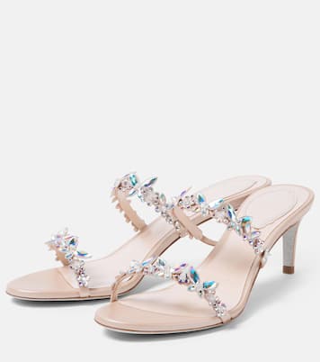 Eden Slider 60 embellished satin sandals | Rene Caovilla