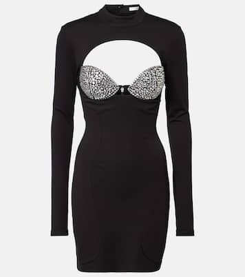 Minikleid aus Jersey mit Kristallen | Area
