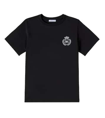 T-shirt in jersey di cotone con logo | Dolce&Gabbana Kids