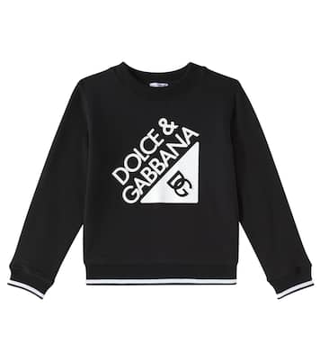 Felpa in jersey di cotone con logo | Dolce&Gabbana Kids
