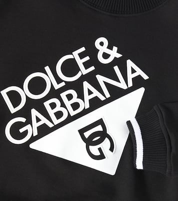 Felpa in jersey di cotone con logo | Dolce&Gabbana Kids
