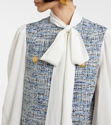 Abito corto in tweed di misto cotone | Balmain