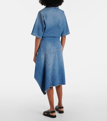 Falda midi de denim asimétrica | Plan C
