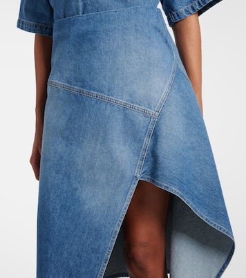 Falda midi de denim asimétrica | Plan C