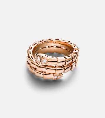 Bague Serpenti Viper en or rose 18 ct et diamants | Bvlgari