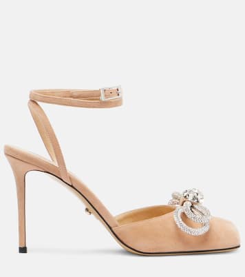 Pumps Double Bow 95 aus Veloursleder | Mach & Mach