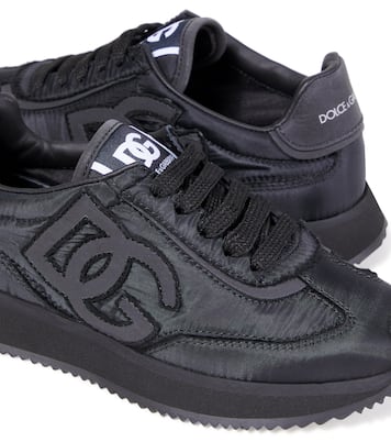 DG leather-trimmed snekaers | Dolce&Gabbana Kids