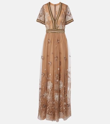 Embroidered tulle gown | Costarellos