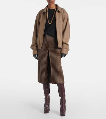 Gingham mid-rise wool culottes | Saint Laurent
