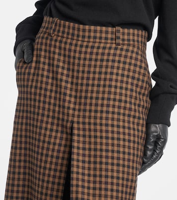 Gingham mid-rise wool culottes | Saint Laurent