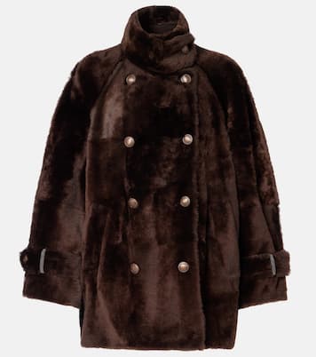 Double-breasted shearling jacket | Brunello Cucinelli