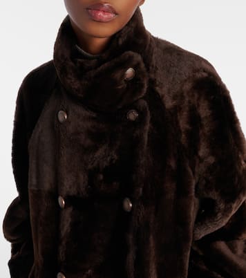 Double-breasted shearling jacket | Brunello Cucinelli