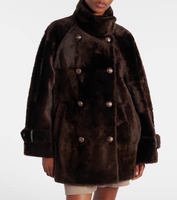 Double-breasted shearling jacket | Brunello Cucinelli