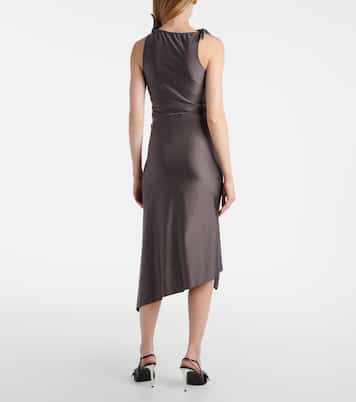 Floral-appliqué satin midi skirt | Coperni