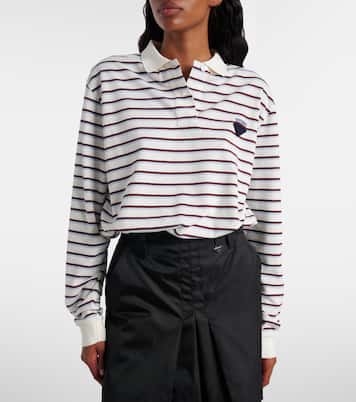 Polo de piqué de algodón a rayas | Prada