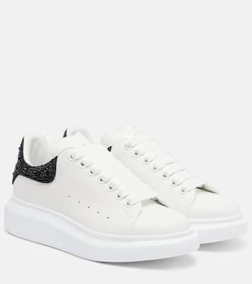 Oversized embellished leather sneakers | McQueen