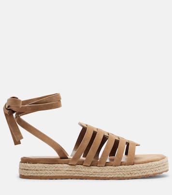 Espadrille-Sandalen aus Veloursleder | Gianvito Rossi