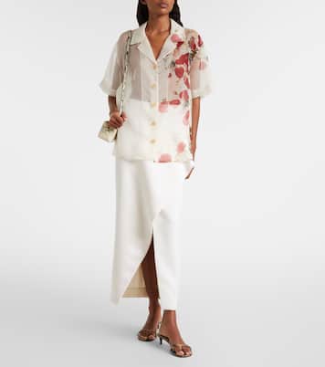 Riordan floral sheer silk organza shirt | Khaite