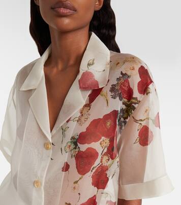 Riordan floral sheer silk organza shirt | Khaite