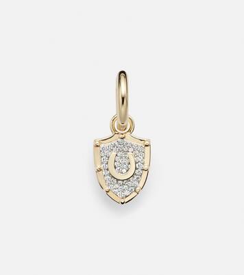 Protection Petite Chubby 18kt gold hoop earring with diamonds | FoundRae