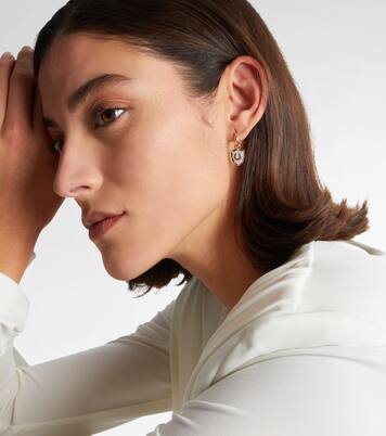 Protection Petite Chubby 18kt gold hoop earring with diamonds | FoundRae