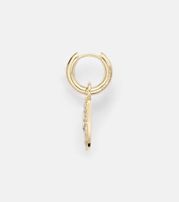 Protection Petite Chubby 18kt gold hoop earring with diamonds | FoundRae