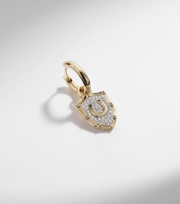 Protection Petite Chubby 18kt gold hoop earring with diamonds | FoundRae