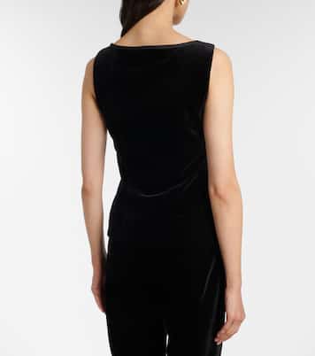 Top Quincy de terciopelo de algodón con lazos | Posse