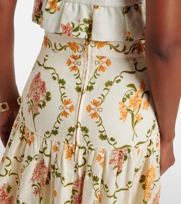 Anis Cordillera floral cotton maxi skirt | Agua by Agua Bendita