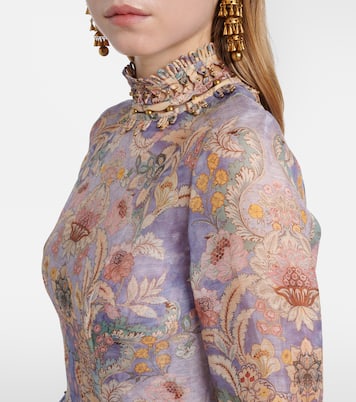 Rebellion linen and silk midi dress | Zimmermann