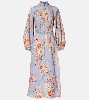 Awaken floral linen midi dress | Zimmermann