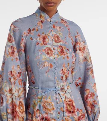 Awaken floral linen midi dress | Zimmermann
